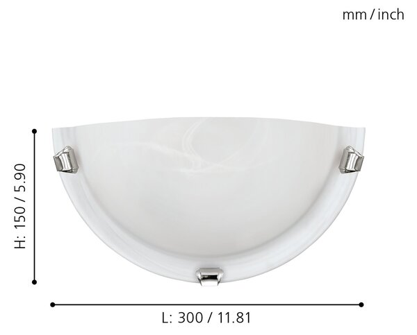 Applique Contemporanea Salome Acciaio Cromo 1 Luce E27