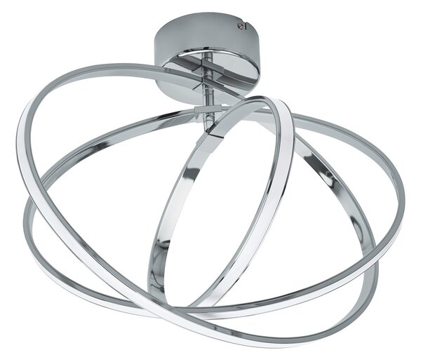 Plafoniera Minimal Selvina Alluminio Cromo Luce Led Integrato 28W
