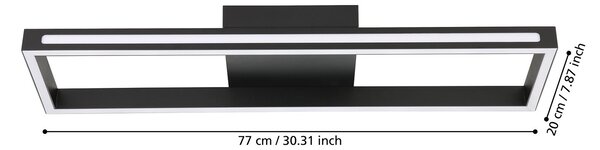 Plafoniera Contemporanea Salvilanas-Z Alluminio Nero Luce Led Integrato 21W