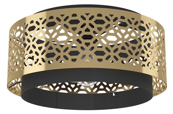 Plafoniera Vintage Sandbach Acciaio Nero 1 Luce E27
