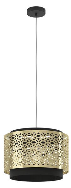 Lampadario A Sospensione Vintage Sandbach Acciaio Nero Ottone 1 Luce E27