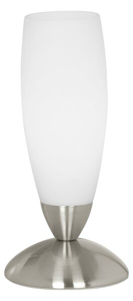 Lampada Da Tavolo Contemporanea Slim Acciaio Nichel Satinato 1 Luce E14