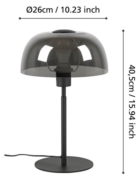 Lampada Da Tavolo Contemporanea Solo 2 Acciaio Nero 1 Luce E27