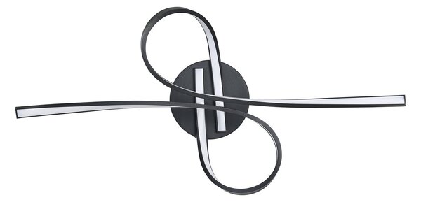 Plafoniera Minimal Selvina 1 Acciaio Nero Luce Led Integrato 19W