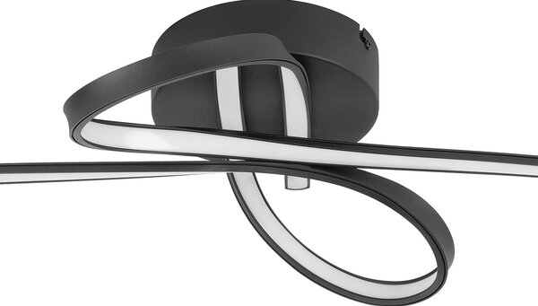 Plafoniera Minimal Selvina 1 Acciaio Nero Luce Led Integrato 19W