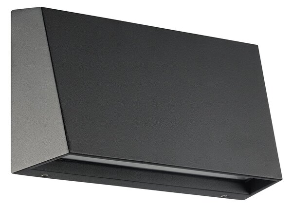 Applique Esterno Moderna Spongano Alluminio Nero Policarbonato Trasp Led