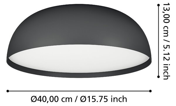 Plafoniera Minimal Tollos-Z Alluminio Nero 3 Luci Led Integrato 7,5W