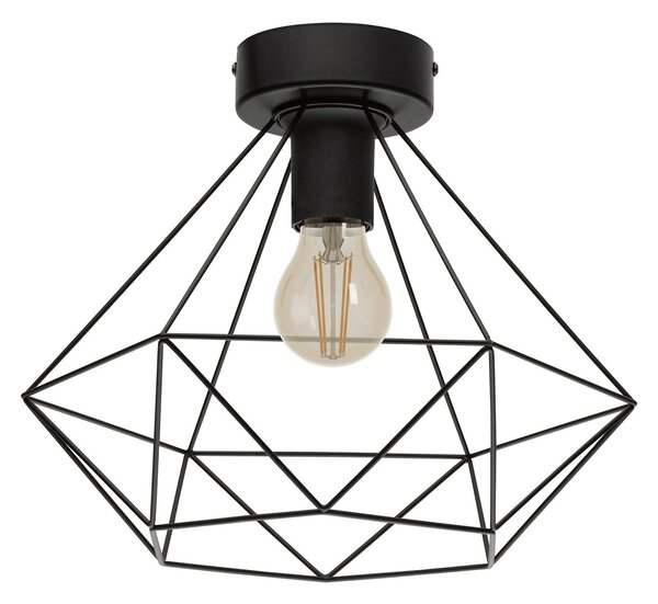 Plafoniera Vintage Tarbes Acciaio Nero 1 Luce E27