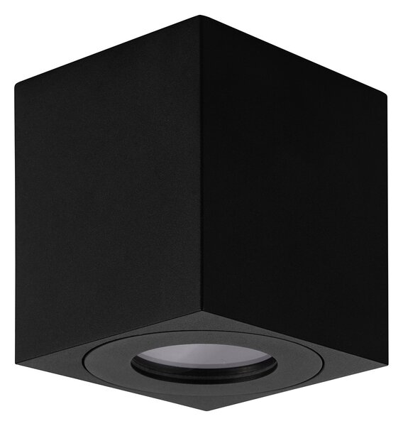 Plafoniera Esterno Moderna Quadrato Torrecola Alluminio Nero 1 Luce Gu10