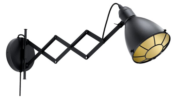 Applique Vintage Treburley Acciaio Nero 1 Luce E27