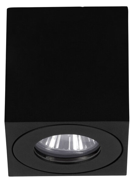 Plafoniera Esterno Moderna Quadrato Torrecola Alluminio Nero 1 Luce Gu10