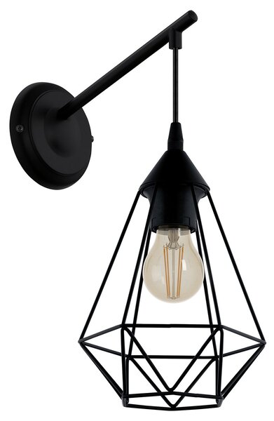 Applique Vintage Tarbes Acciaio Nero 1 Luce E27