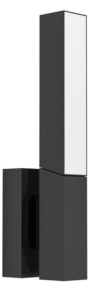 Applique Esterno Moderna Ugento Acciaio Nero Policarbonato Bianco Led