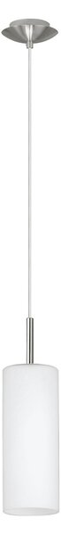 Lampadario A Sospensione Contemporaneo Troy 3 Acciaio Nichel Vetro 1 Luce E27