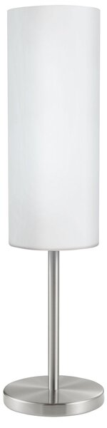 Lampada Da Tavolo Contemporanea Troy 3 Acciaio Nichel Satinato 1 Luce E27