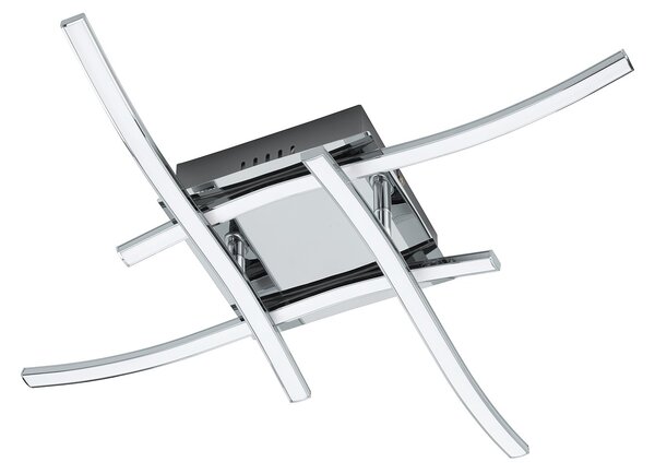 Plafoniera Moderna Valmora Alluminio Cromo Luce Led Integrato 18W