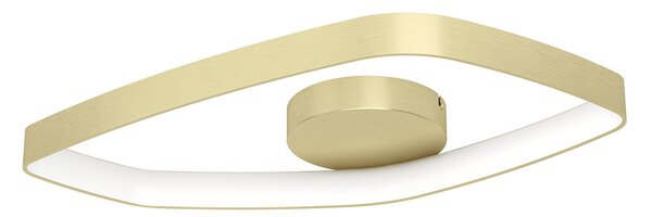 Plafoniera Moderna Vallerosa Alluminio Ottone Spazzolato Led Integrato 25,2W
