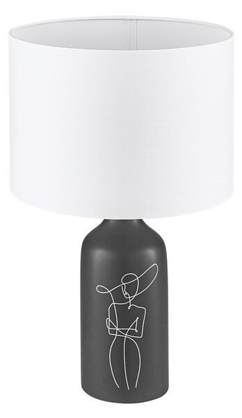 Lampada Da Tavolo Vintage Vinoza Ceramica Nero 1 Luce E27