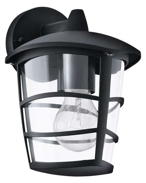 Applique Esterno Moderna Aloria Alluminio Nero Policarbonato Bianco 1 Luce E27