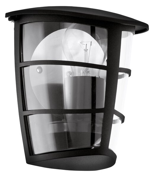 Applique Esterno Moderna Aloria Alluminio Nero 1 Luce E27