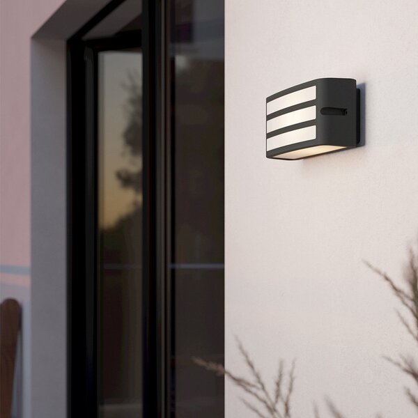 Applique Esterno Contemporanea Camarda Alluminio Grigio 1 Luce E27