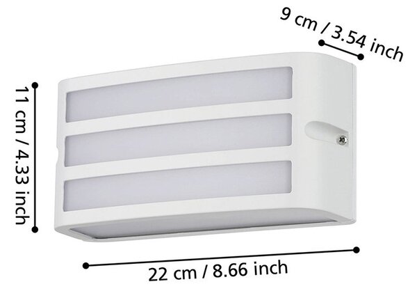 Applique Esterno Contemporanea Camarda Alluminio E Policarbonato Bianco Led