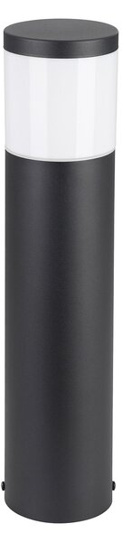 Paletto Esterno Moderna Basalgo-Z Acciaio Nero Policarbonato Bianco Led
