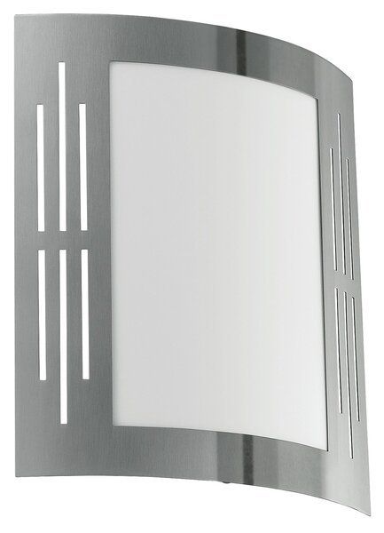 Applique Esterno Contemporanea City Acciaio Argento 1 Luce E27