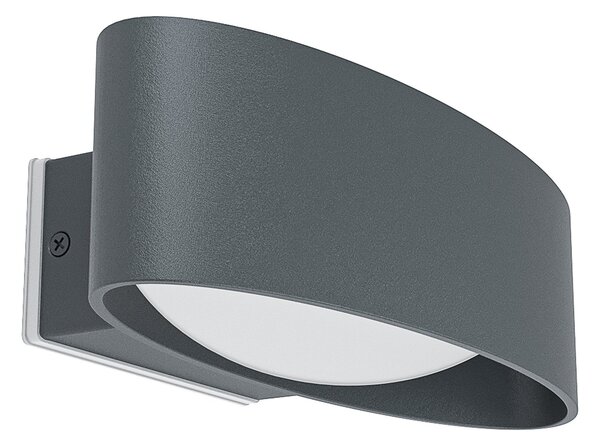 Applique Esterno Contemporanea Chinoa Alluminio Grigio Policarbonato Trasp Led