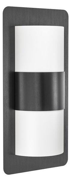 Applique Esterno Cistierna Metallo Grigio Policarbonato Bianco 2 Luce E27