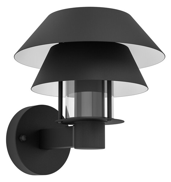 Applique Esterno Moderna Chiappera Acciaio Nero E27