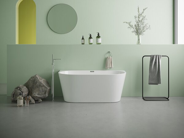 Vasca da bagno freestanding - 130 x 71,5 x 58 cm - Acrilico - Bianco - 175 L - DIVINA