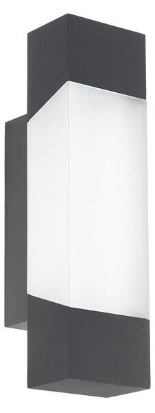 Applique Esterno Moderna Gorzano Metallo Grigio Policarbonato Bianco Led
