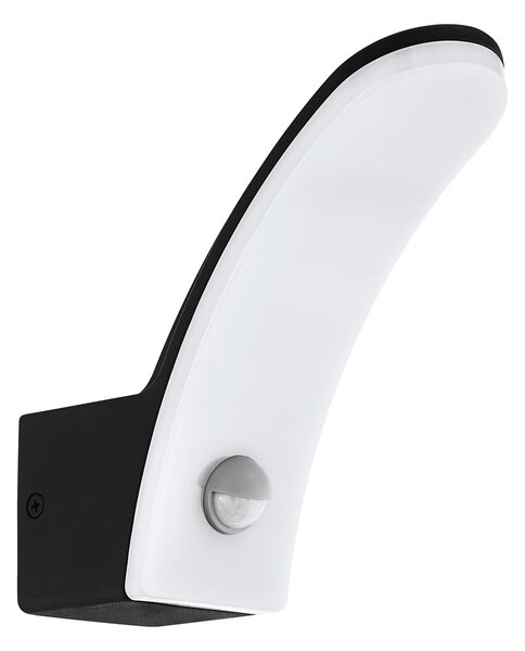 Applique Esterno Contemp Fiumicino Alluminio Nero Policarbonato Bianco Led