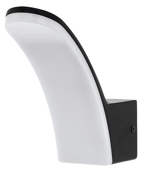 Applique Esterno Contemporanea Fiumicino Alluminio Nero Policarbonato Bianco Led