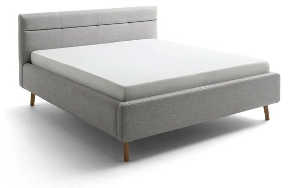 Letto matrimoniale imbottito grigio con contenitore con rete inclusa 160x200 cm Lotte – Meise Möbel