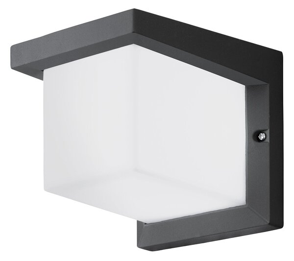 Applique Esterno Moderna Desella 1 Alluminio Grigio Policarbonato Bianco Led