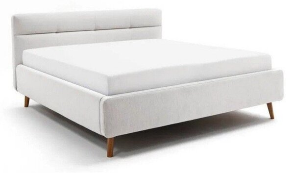 Letto matrimoniale imbottito grigio chiaro con contenitore con rete inclusa 160x200 cm Lotte – Meise Möbel