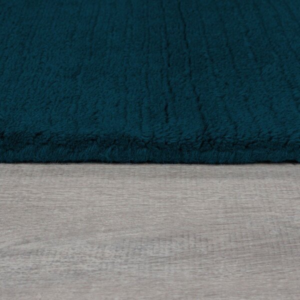 Tappeto blu scuro in lana tessuto a mano 160x230 cm Textured Wool Border – Flair Rugs