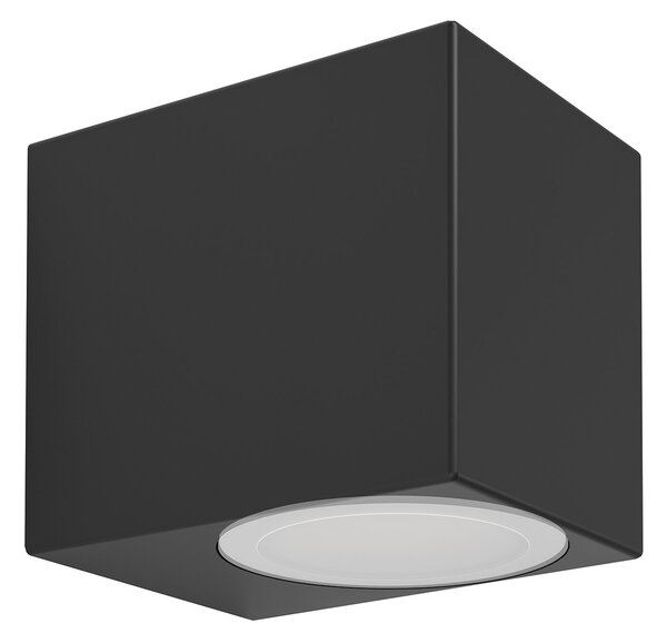 Applique Esterno Moderna Jabaga Policarbonato Nero Policarbonato Trasp Gu10