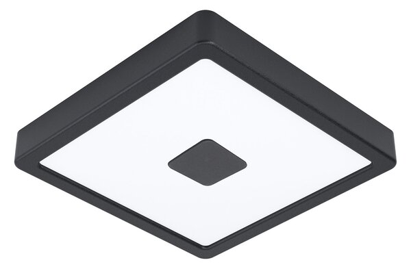 Plafoniera Esterno Contemporaneo Iphias 2 Acciaio Nero Policarbonato Bianco Led