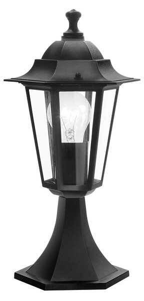 Lampione Per Esterno Classico Laterna 4 Alluminio Nero Vetro Bianco 1 Luce E27