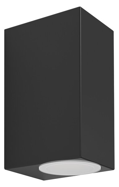 Applique Esterno Moderna Jabaga Policarbonato Nero E Trasp 2 Luce Gu10