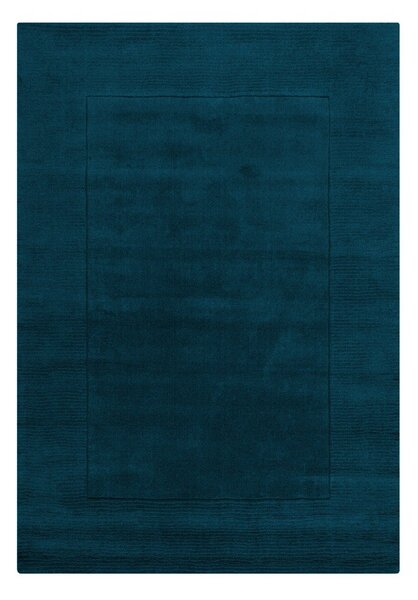 Tappeto blu scuro in lana tessuto a mano 160x230 cm Textured Wool Border – Flair Rugs