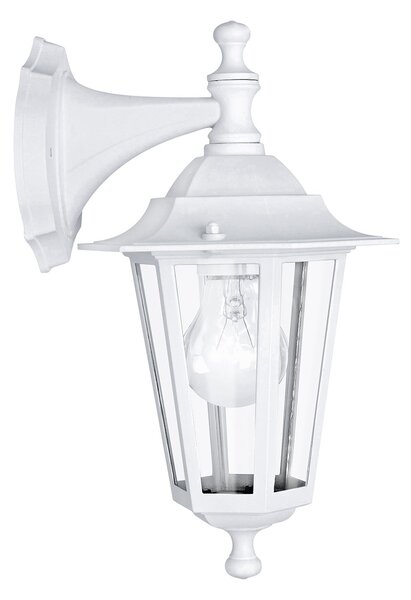 Applique Esterno Classica Laterna 5 Alluminio Bianco Vetro 1 Luce E27