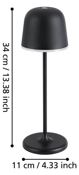 Lampada Esterno Moderna Mannera Alluminio Nero Policarbonato Bianco Led