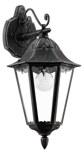 Applique Esterno Verso Basso Classica Navedo Alluminio Nero 1 Luce E27