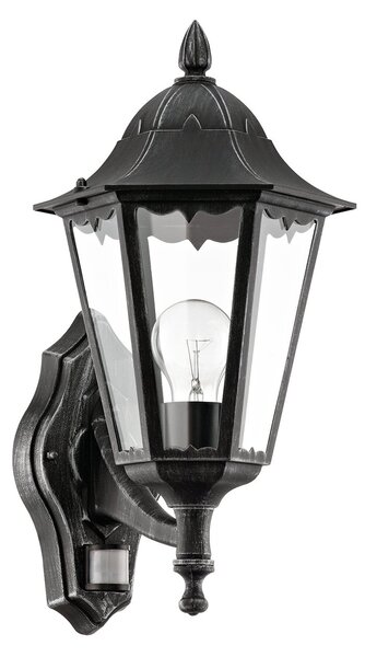 Applique Esterno Verso Alto Classica Navedo Alluminio Nero 1 Luce E27 H47,5Cm