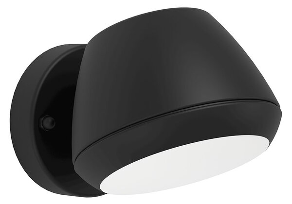 Applique Esterno Moderna Nivarolo Acciaio Nero Policarbonato Bianco Gu10