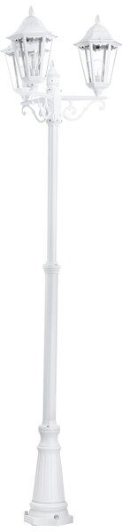 Lampione Esterno Classico Navedo Alluminio Bianco 3 Luci E27